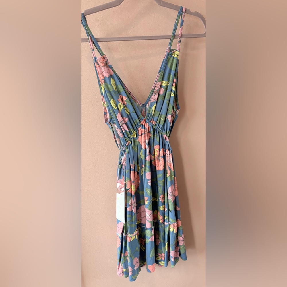 NWT Maaji Floral Sleeveless Dress open on sides of waist Adjustable straps Med - Picture 2 of 8